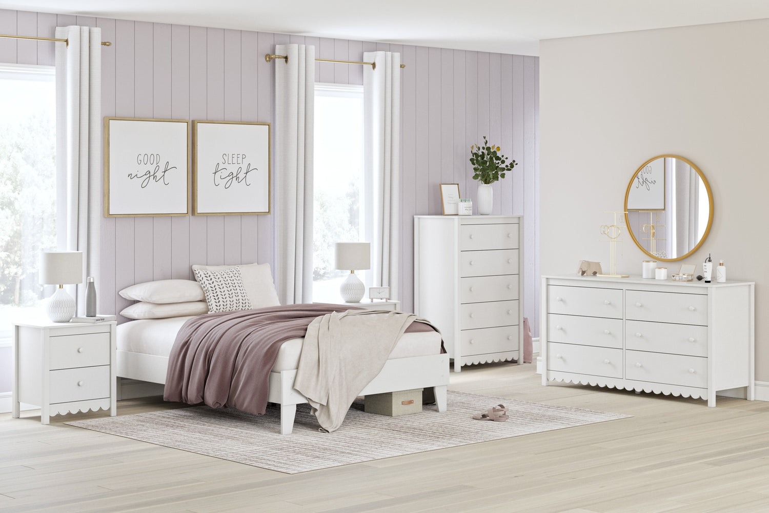 Hallityn White Youth Platform Bedroom Set from Ashley - Luna Furniture