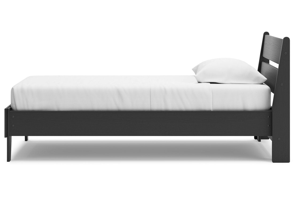 Socalle Black Twin Panel Platform Bed -  Ashley - Luna Furniture