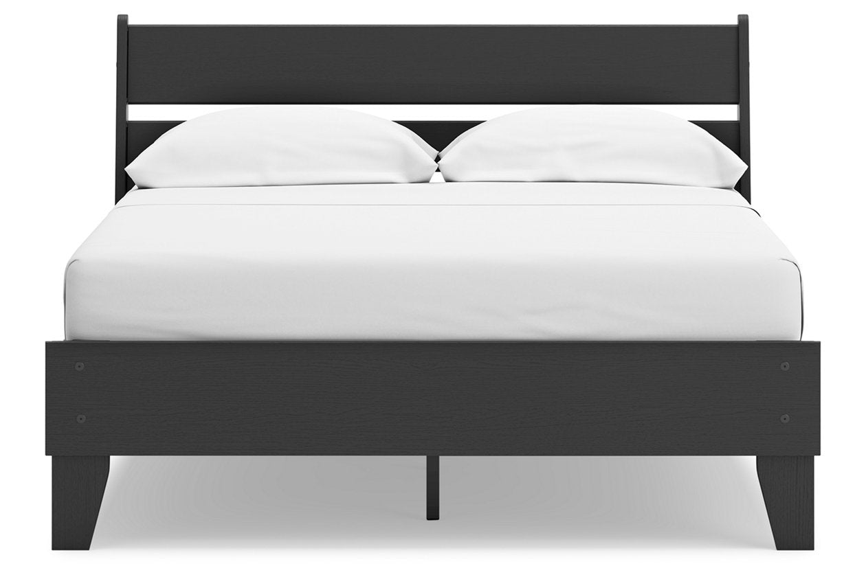 Socalle Black Full Panel Platform Bed -  Ashley - Luna Furniture