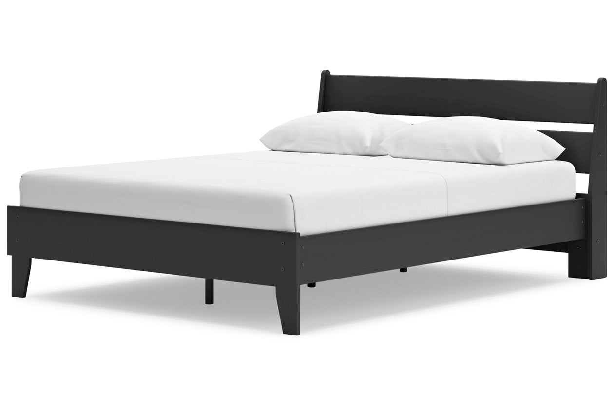 Socalle Black Queen Panel Platform Bed -  Ashley - Luna Furniture