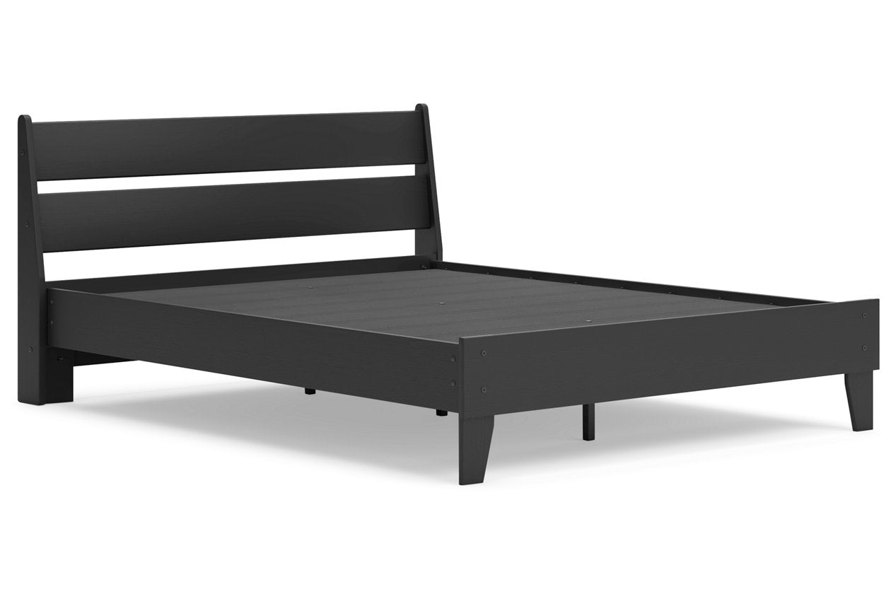 Socalle Black Queen Panel Platform Bed -  Ashley - Luna Furniture