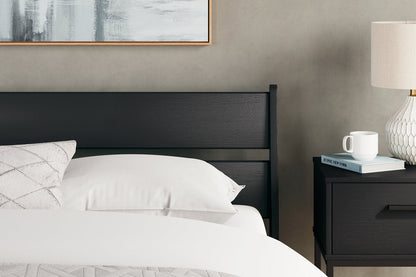 Socalle Black Queen Panel Platform Bed -  Ashley - Luna Furniture