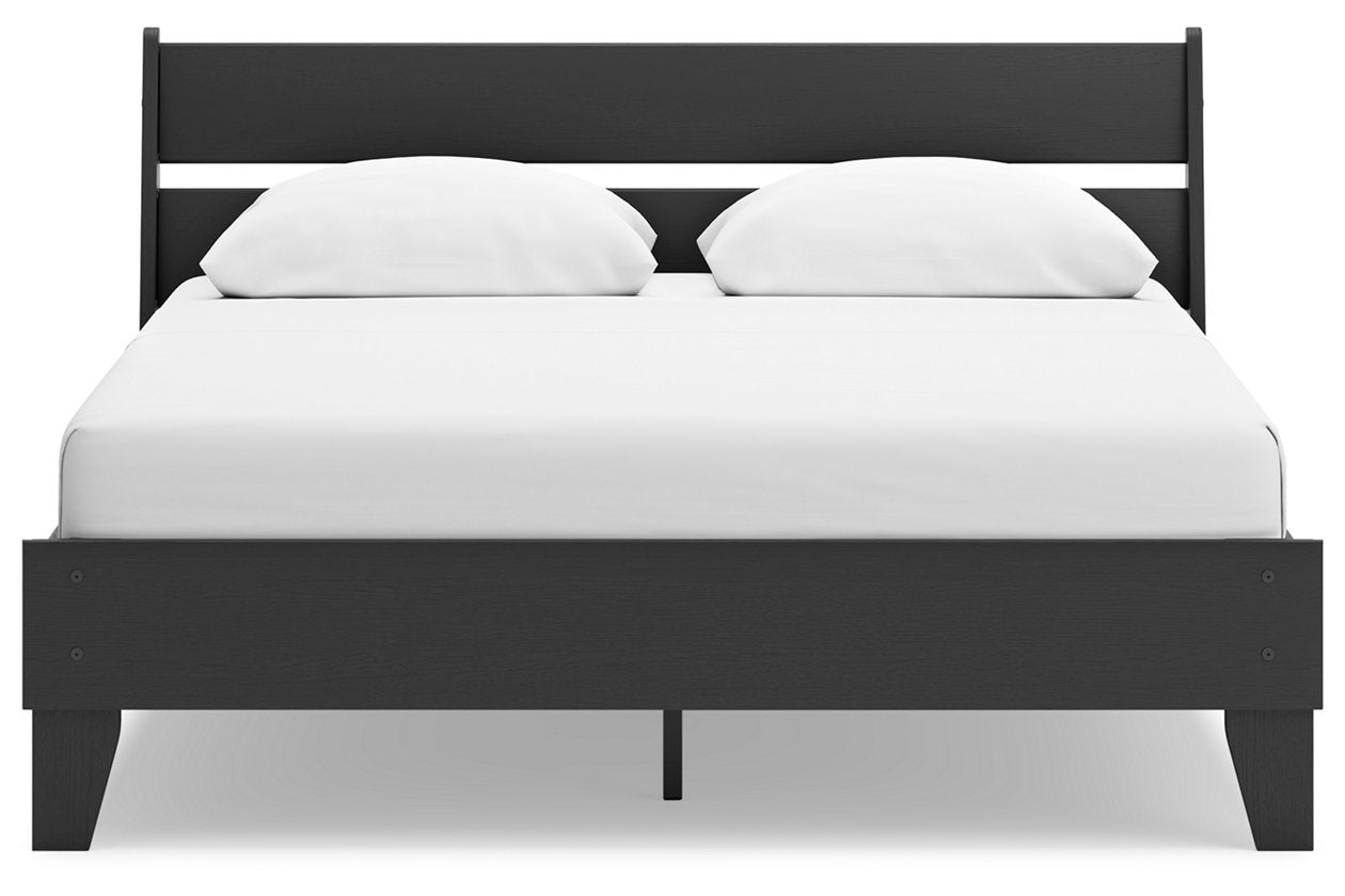 Socalle Black Queen Panel Platform Bed -  Ashley - Luna Furniture