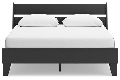 Socalle Black Queen Panel Platform Bed -  Ashley - Luna Furniture