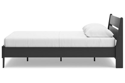 Socalle Black Queen Panel Platform Bed -  Ashley - Luna Furniture