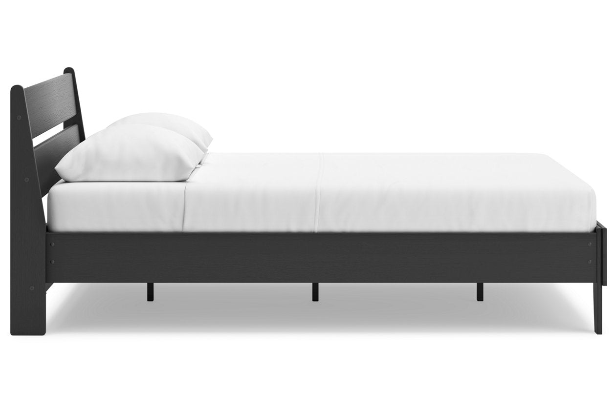 Socalle Black Queen Panel Platform Bed -  Ashley - Luna Furniture