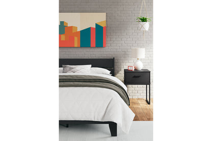 Socalle Black Full Panel Platform Bed -  Ashley - Luna Furniture