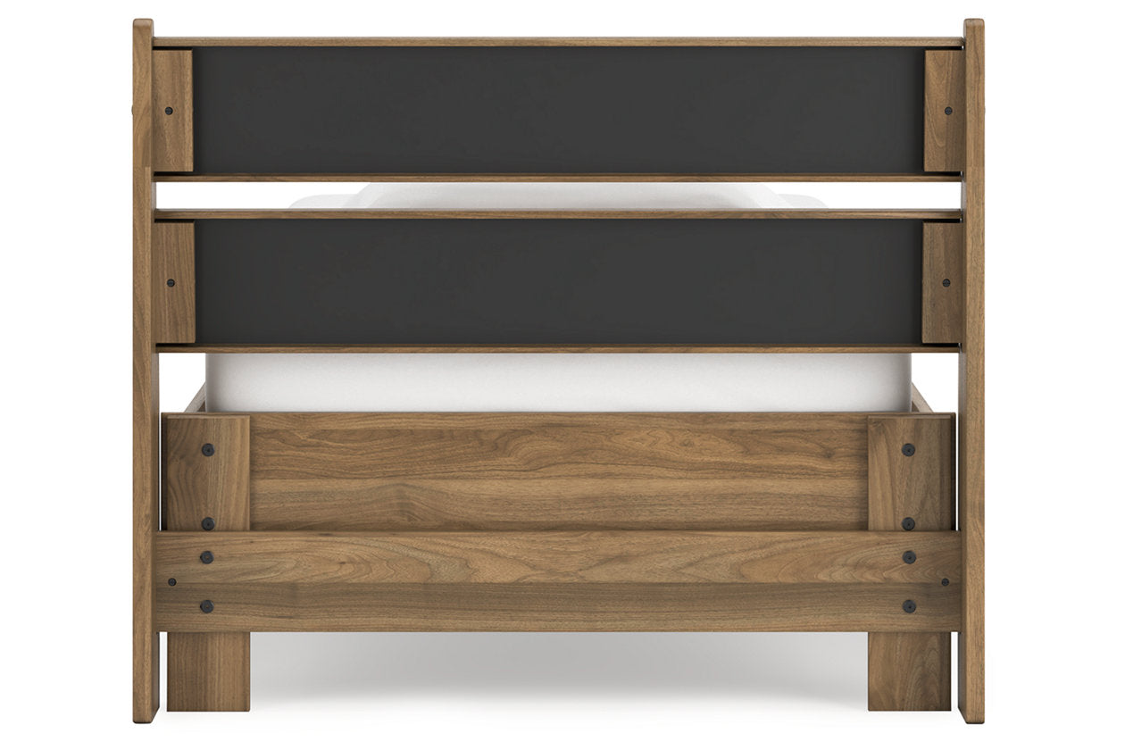 Deanlow Honey Twin Platform Panel Bed -  Ashley - Luna Furniture