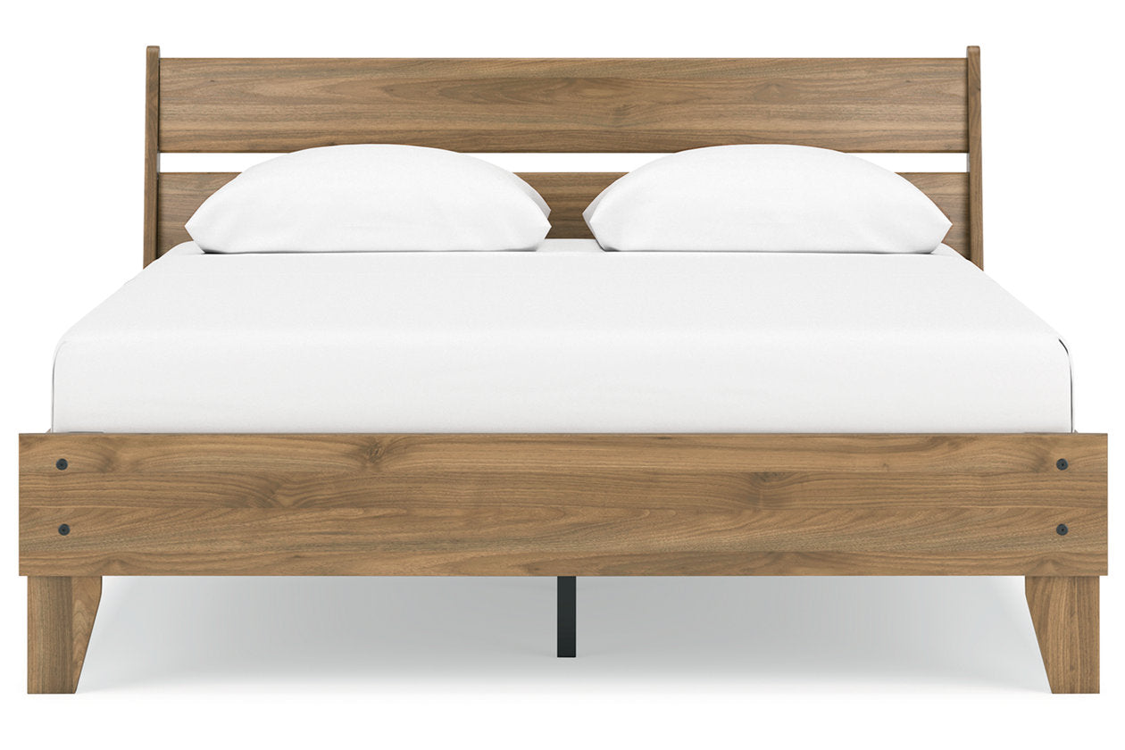 Deanlow Honey Queen Platform Panel Bed -  Ashley - Luna Furniture
