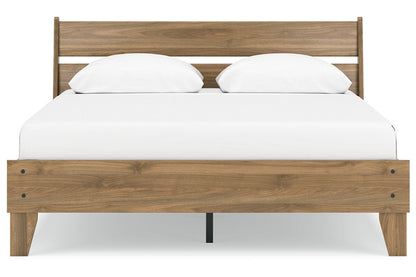 Deanlow Honey Queen Platform Panel Bed -  Ashley - Luna Furniture