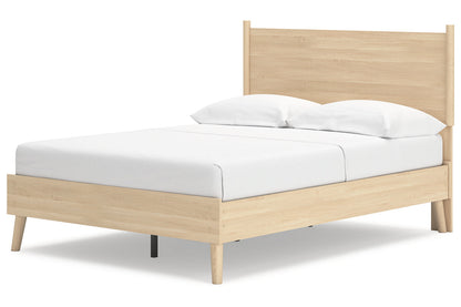 Cabinella Tan Full Platform Panel Bed -  Ashley - Luna Furniture