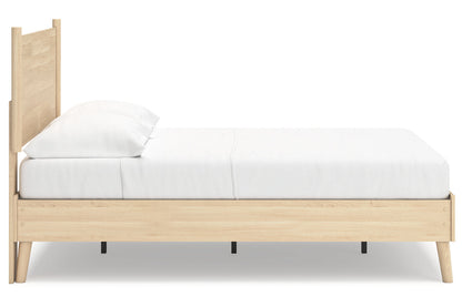 Cabinella Tan Full Platform Panel Bed -  Ashley - Luna Furniture
