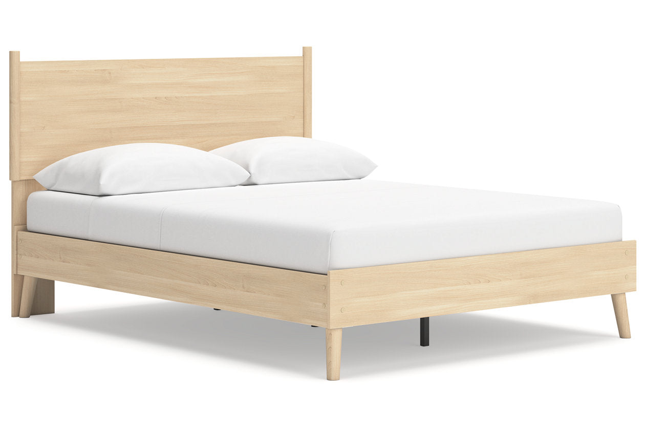 Cabinella Tan Queen Platform Panel Bed -  Ashley - Luna Furniture