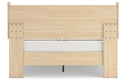 Cabinella Tan Queen Platform Panel Bed -  Ashley - Luna Furniture