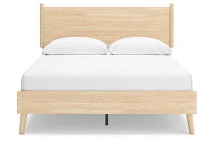 Cabinella Tan Queen Platform Panel Bed -  Ashley - Luna Furniture
