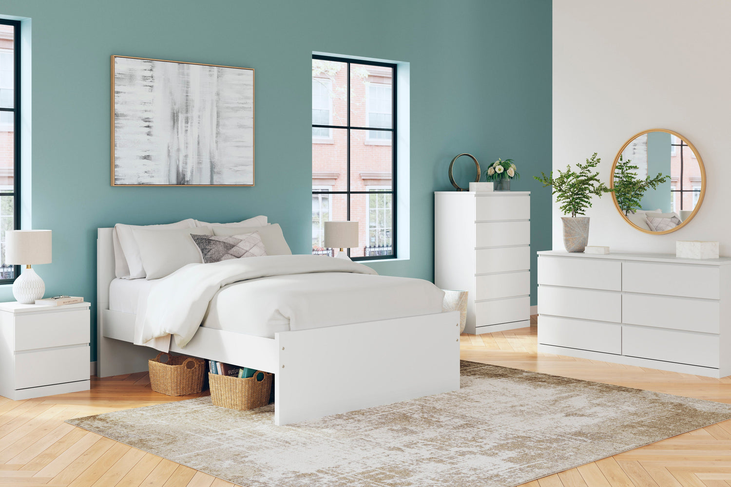 Onita White Youth Panel Platform Bedroom Set from Ashley - Luna Furniture
