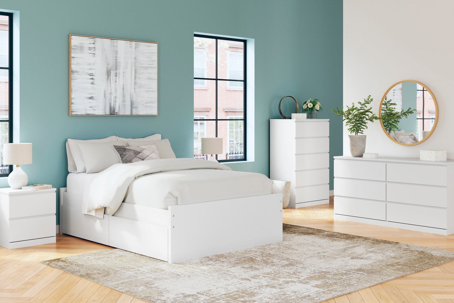 Onita White Youth One Side Storage Platform Bedroom Set from Ashley - Luna Furniture