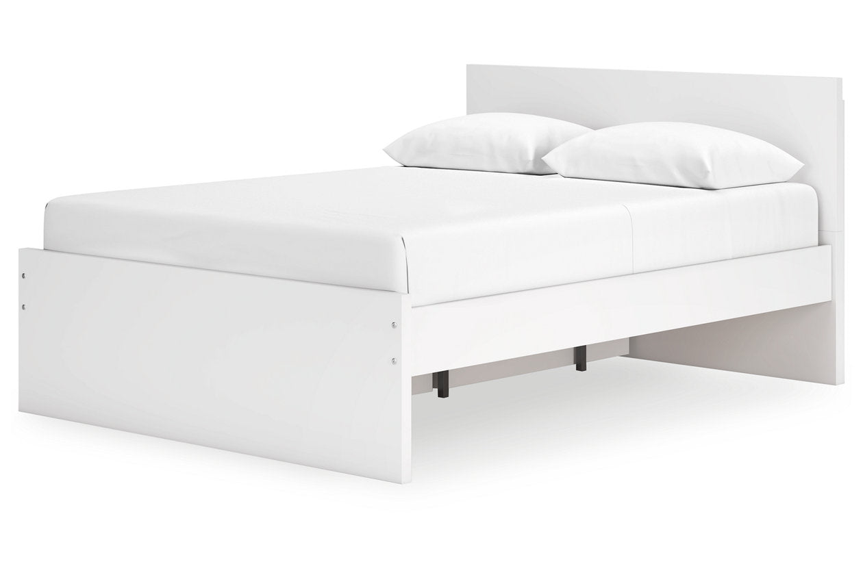 Onita White Queen Platform Bed with 1 Side Storage -  Ashley - Luna Furniture