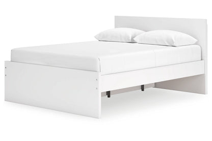 Onita White Queen Platform Bed with 1 Side Storage -  Ashley - Luna Furniture