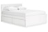 Onita White Queen Platform Bed with 1 Side Storage -  Ashley - Luna Furniture