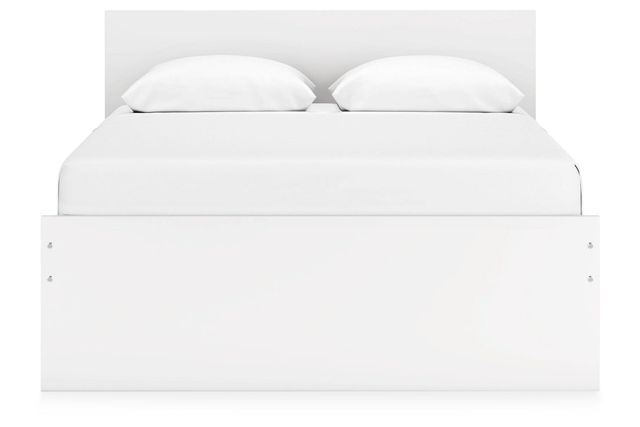 Onita White Queen Platform Bed with 1 Side Storage -  Ashley - Luna Furniture