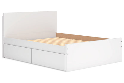 Onita White Queen Platform Bed with 2 Side Storage -  Ashley - Luna Furniture