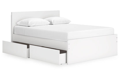 Onita White Queen Platform Bed with 2 Side Storage -  Ashley - Luna Furniture
