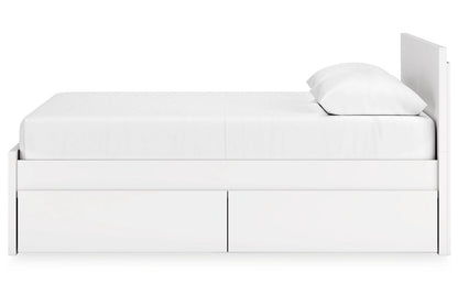 Onita White Queen Platform Bed with 2 Side Storage -  Ashley - Luna Furniture