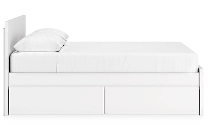 Onita White Queen Platform Bed with 2 Side Storage -  Ashley - Luna Furniture