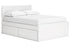 Onita White Full Panel Platform Bed with 1 Side Storage -  Ashley - Luna Furniture