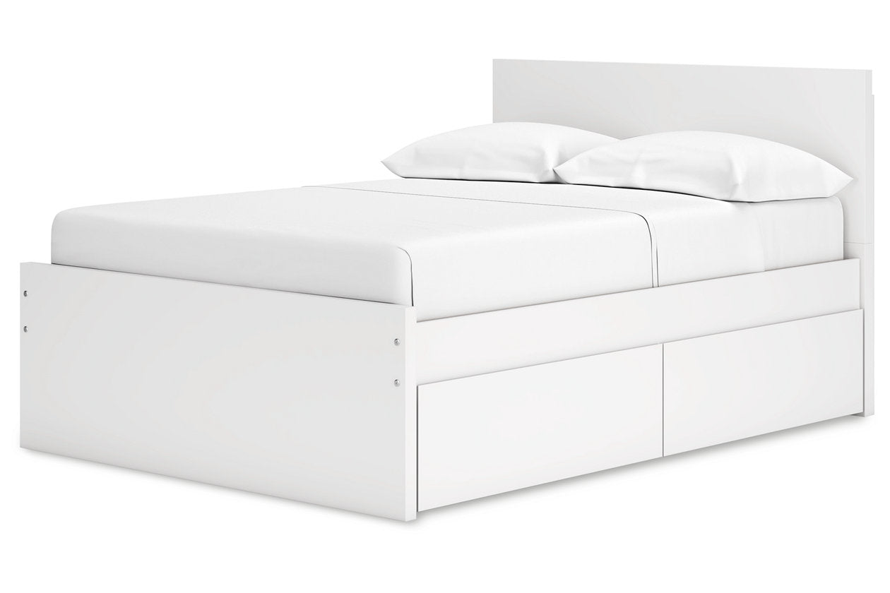 Onita White Full Panel Platform Bed with 2 Side Storage -  Ashley - Luna Furniture