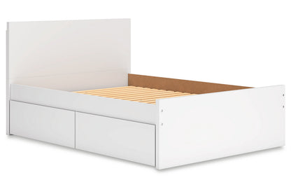 Onita White Full Panel Platform Bed with 2 Side Storage -  Ashley - Luna Furniture