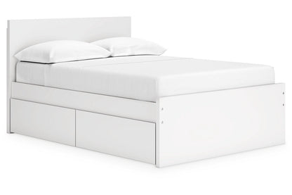 Onita White Full Panel Platform Bed with 2 Side Storage -  Ashley - Luna Furniture