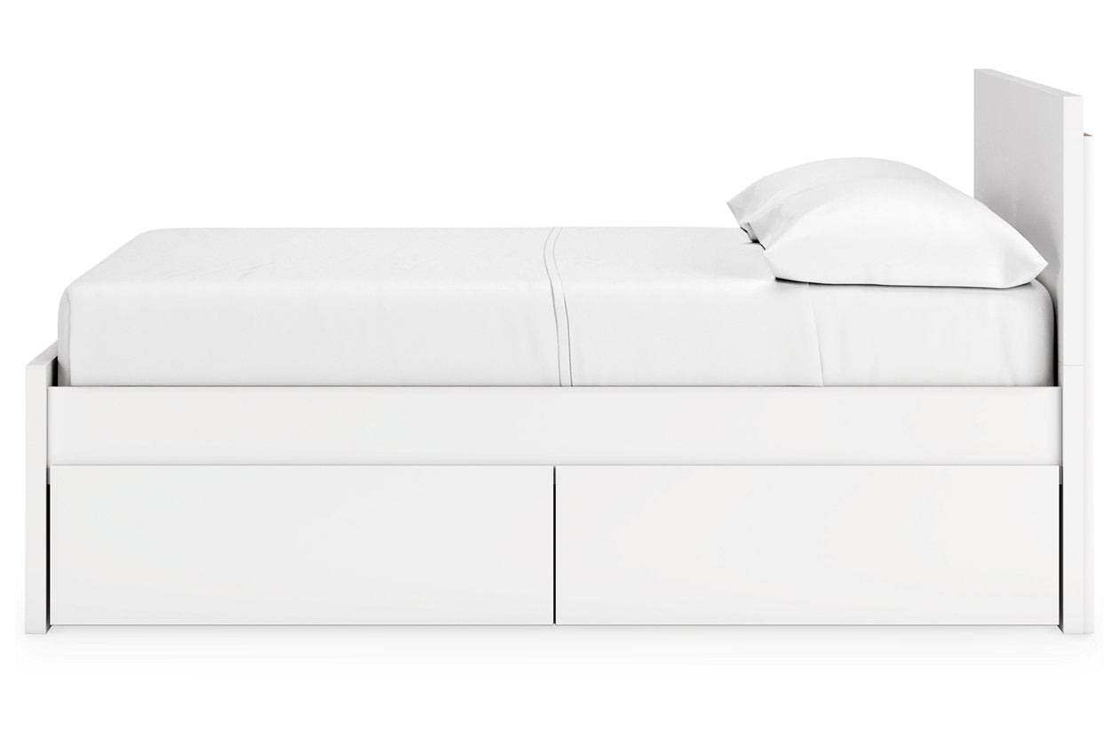 Onita White Full Panel Platform Bed with 2 Side Storage -  Ashley - Luna Furniture