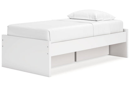 Onita White Twin Platform Bed with 1 Side Storage -  Ashley - Luna Furniture