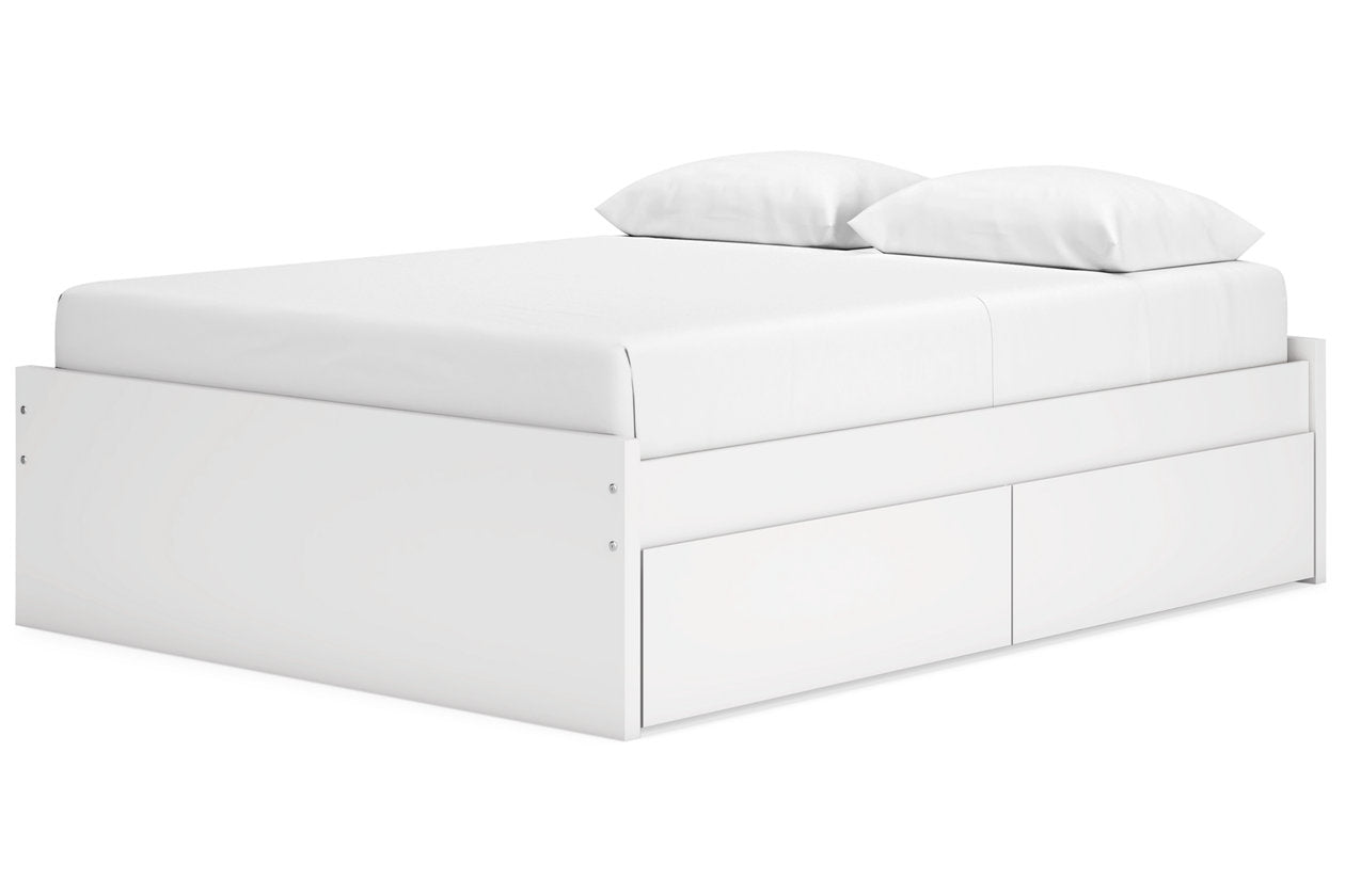 Onita White Queen Platform Bed with 2 Side Storage from Ashley - Luna Furniture