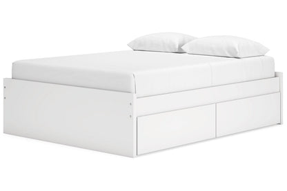 Onita White Queen Platform Bed with 2 Side Storage from Ashley - Luna Furniture