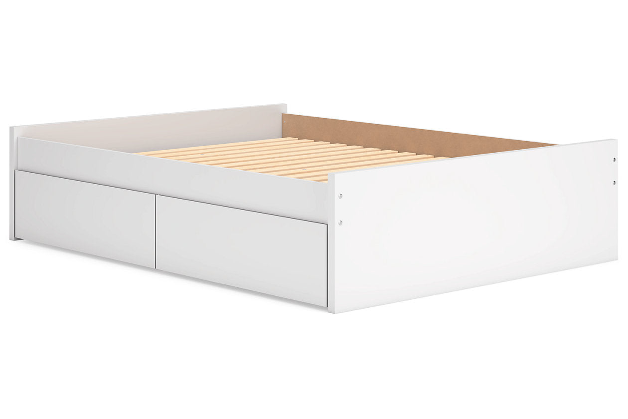 Onita White Queen Platform Bed with 2 Side Storage from Ashley - Luna Furniture