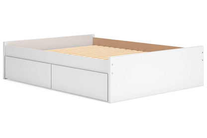 Onita White Queen Platform Bed with 2 Side Storage from Ashley - Luna Furniture