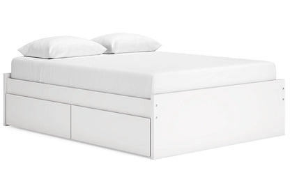 Onita White Queen Platform Bed with 2 Side Storage from Ashley - Luna Furniture