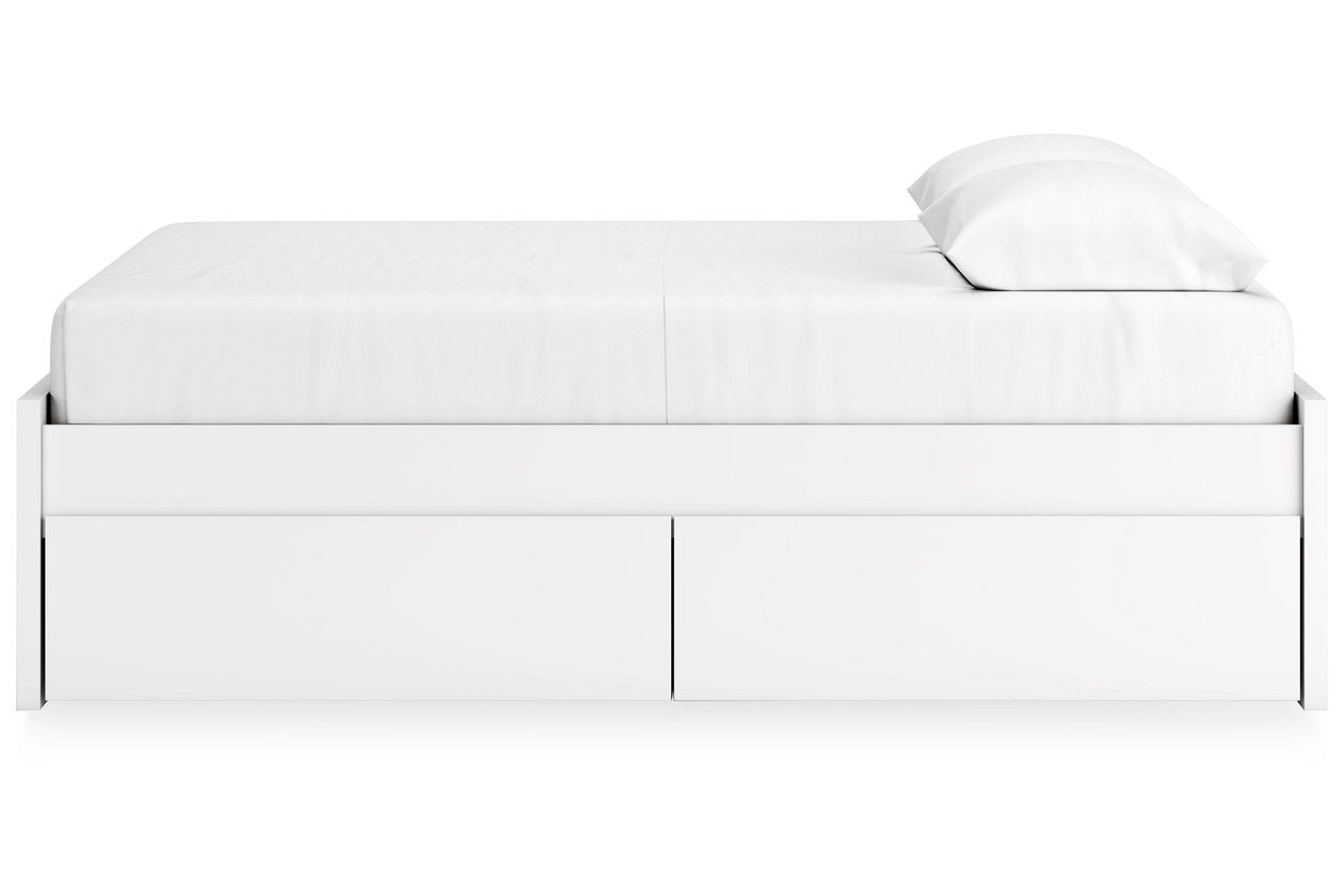 Onita White Queen Platform Bed with 2 Side Storage from Ashley - Luna Furniture