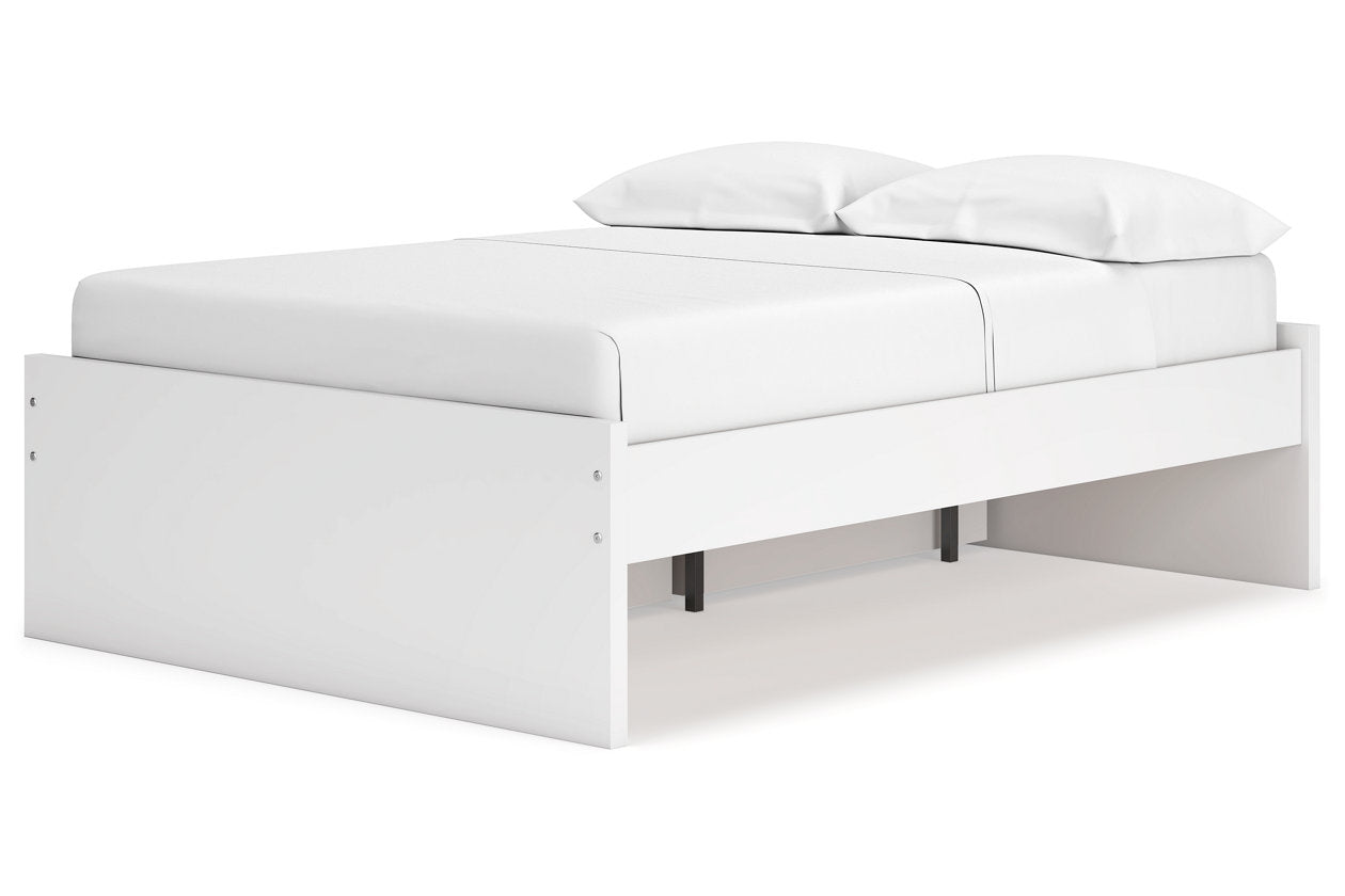 Onita White Full Platform Bed with 1 Side Storage -  Ashley - Luna Furniture