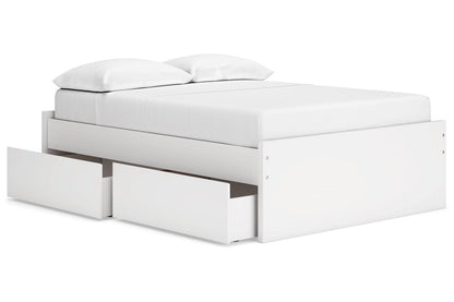 Onita White Full Platform Bed with 1 Side Storage -  Ashley - Luna Furniture