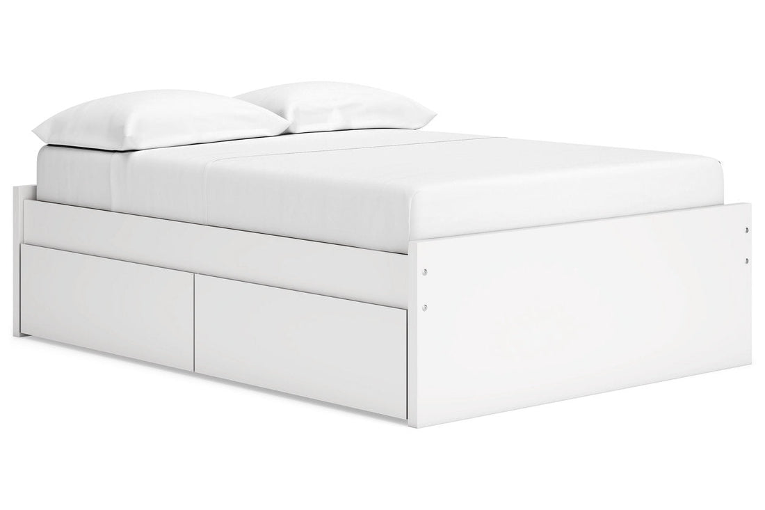 Onita White Full Platform Bed with 1 Side Storage -  Ashley - Luna Furniture