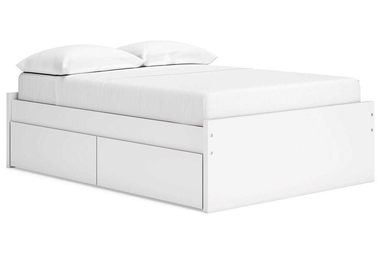 Onita White Full Platform Bed with 1 Side Storage -  Ashley - Luna Furniture