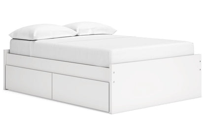 Onita White Full Platform Bed with 1 Side Storage -  Ashley - Luna Furniture