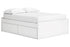 Onita White Full Platform Bed with 1 Side Storage -  Ashley - Luna Furniture