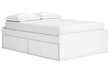 Onita White Full Platform Bed with 1 Side Storage -  Ashley - Luna Furniture