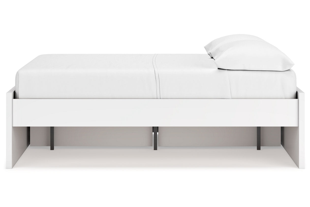 Onita White Full Platform Bed with 1 Side Storage -  Ashley - Luna Furniture