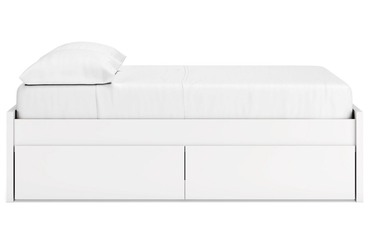 Onita White Full Platform Bed with 1 Side Storage -  Ashley - Luna Furniture